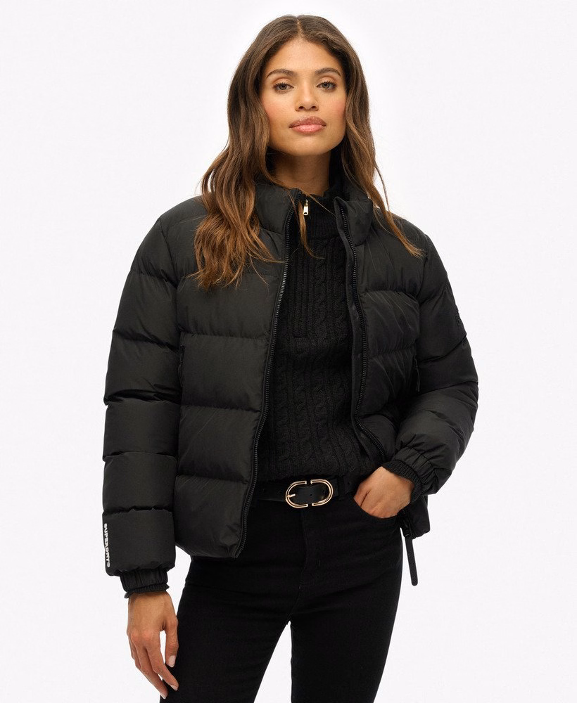 Jaqueta esportiva puffer sem capuz