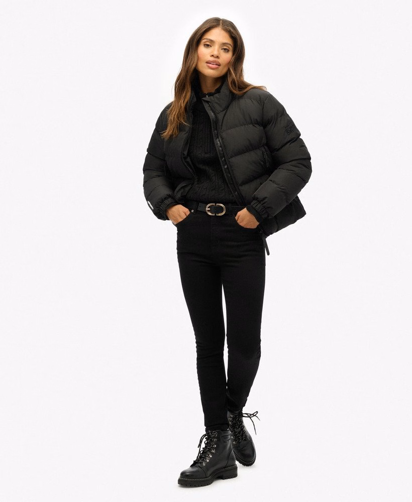 Jaqueta esportiva puffer sem capuz