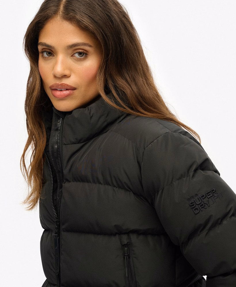Jaqueta esportiva puffer sem capuz