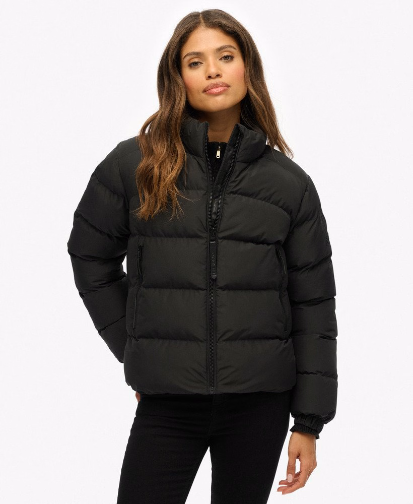 Jaqueta esportiva puffer sem capuz