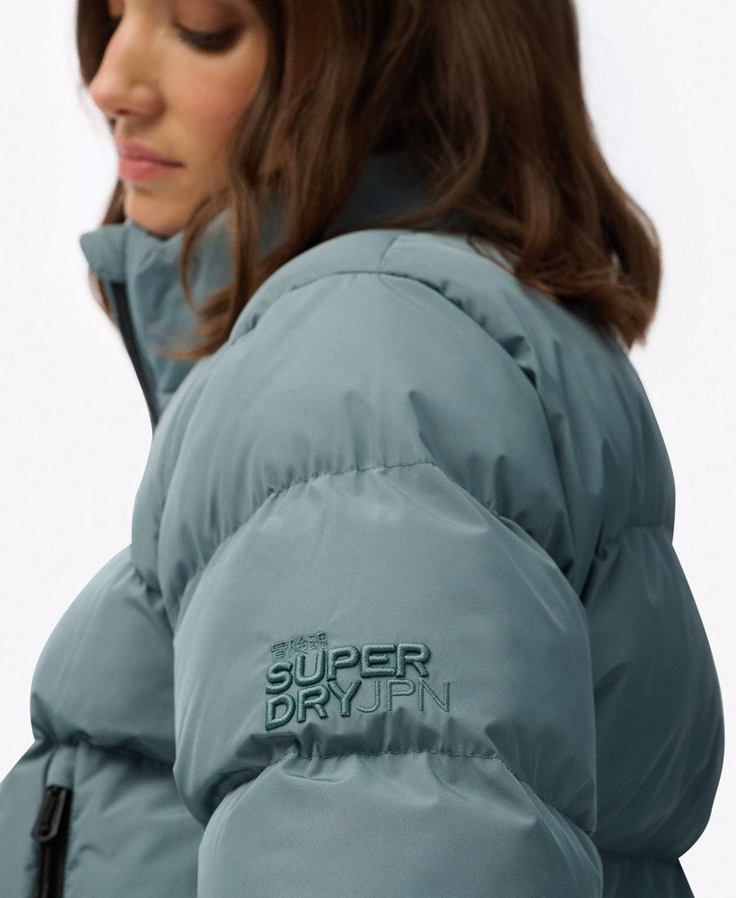 Jaqueta esportiva puffer sem capuz