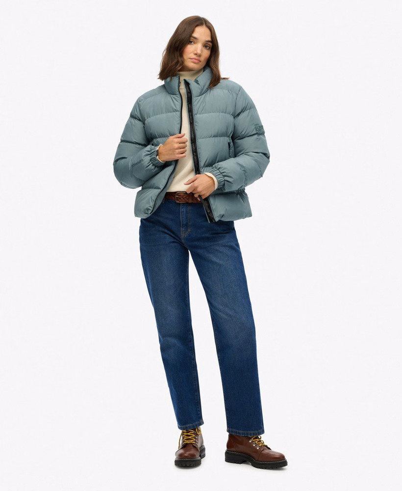 Jaqueta esportiva puffer sem capuz