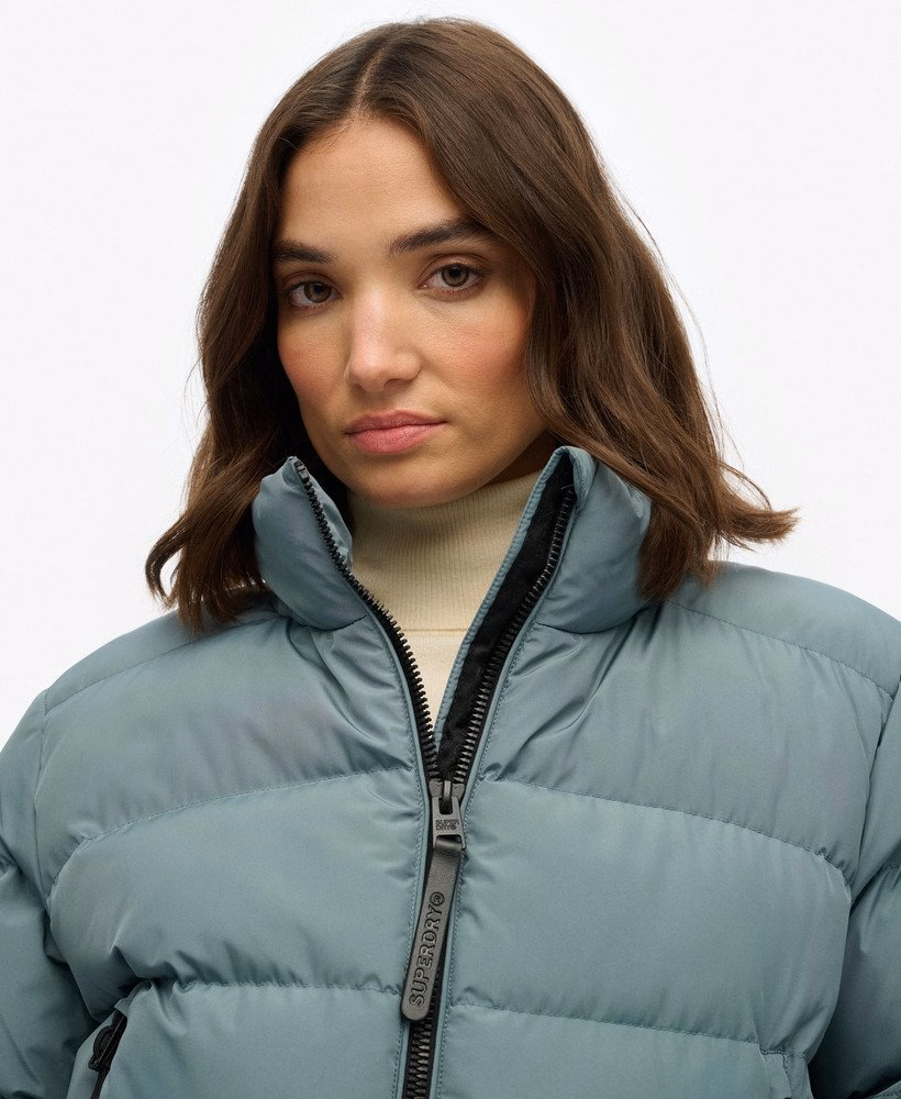 Jaqueta esportiva puffer sem capuz