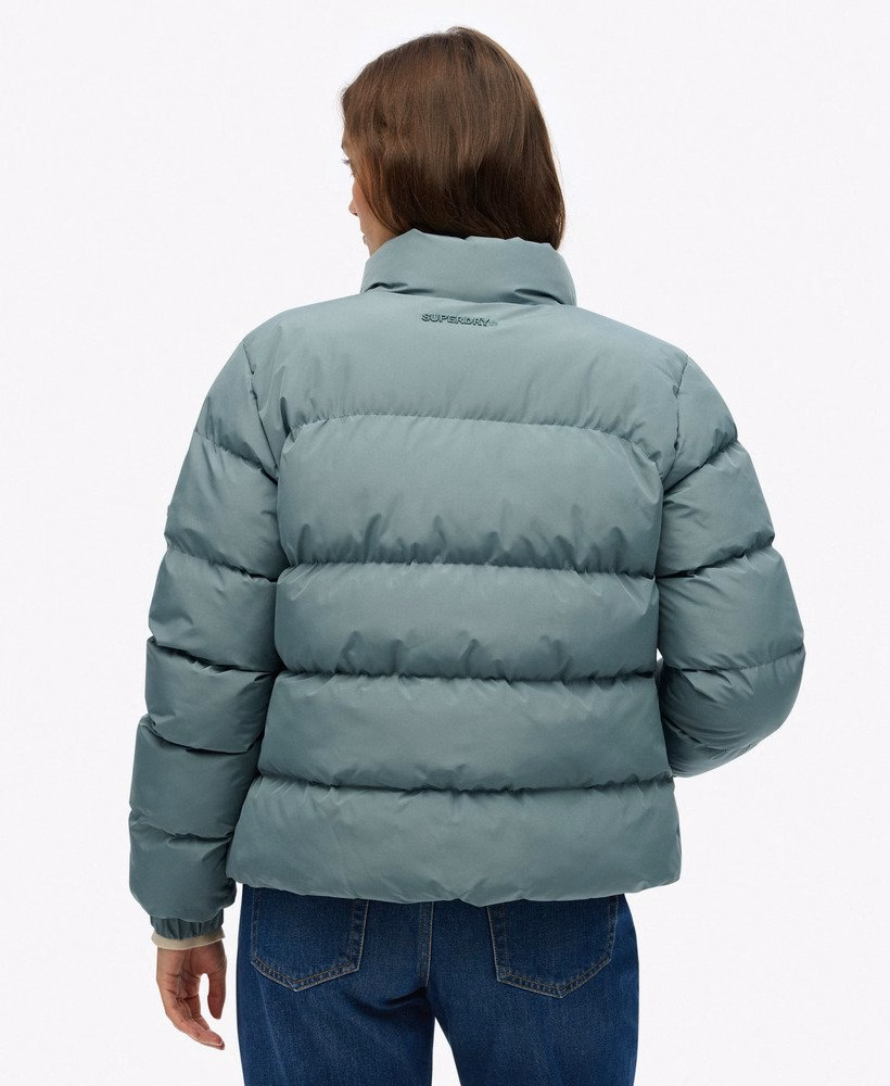 Jaqueta esportiva puffer sem capuz