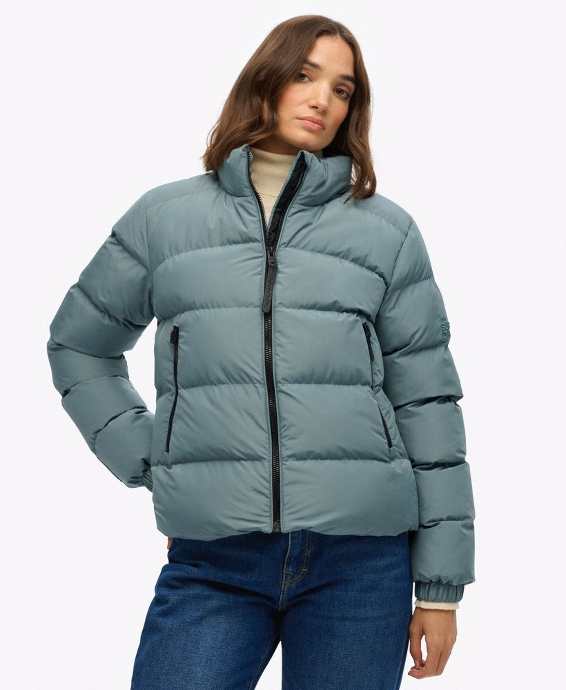 Jaqueta esportiva puffer sem capuz