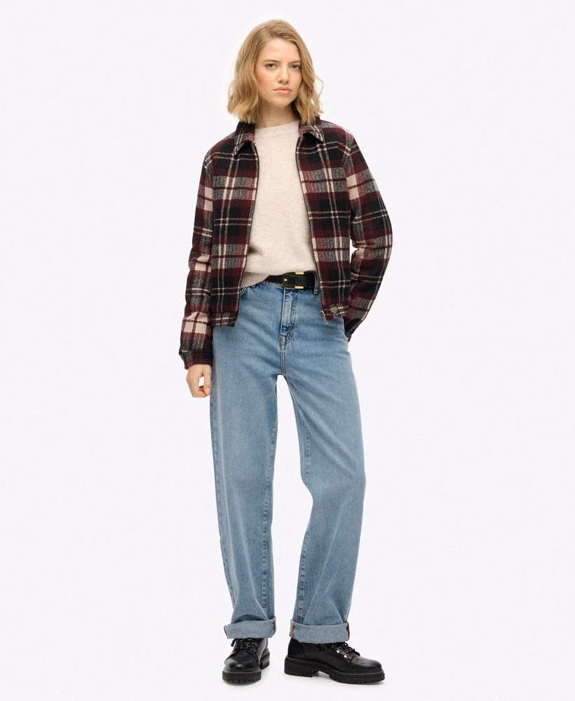 Jaqueta acolchoada xadrez estilo rancho