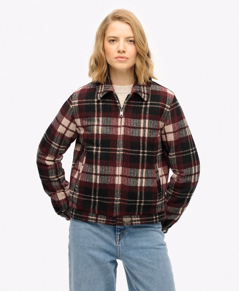 Jaqueta acolchoada xadrez estilo rancho