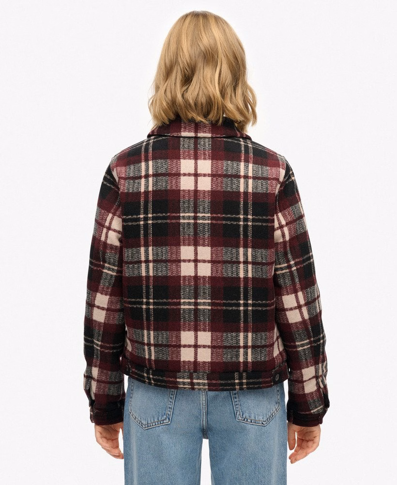 Jaqueta acolchoada xadrez estilo rancho