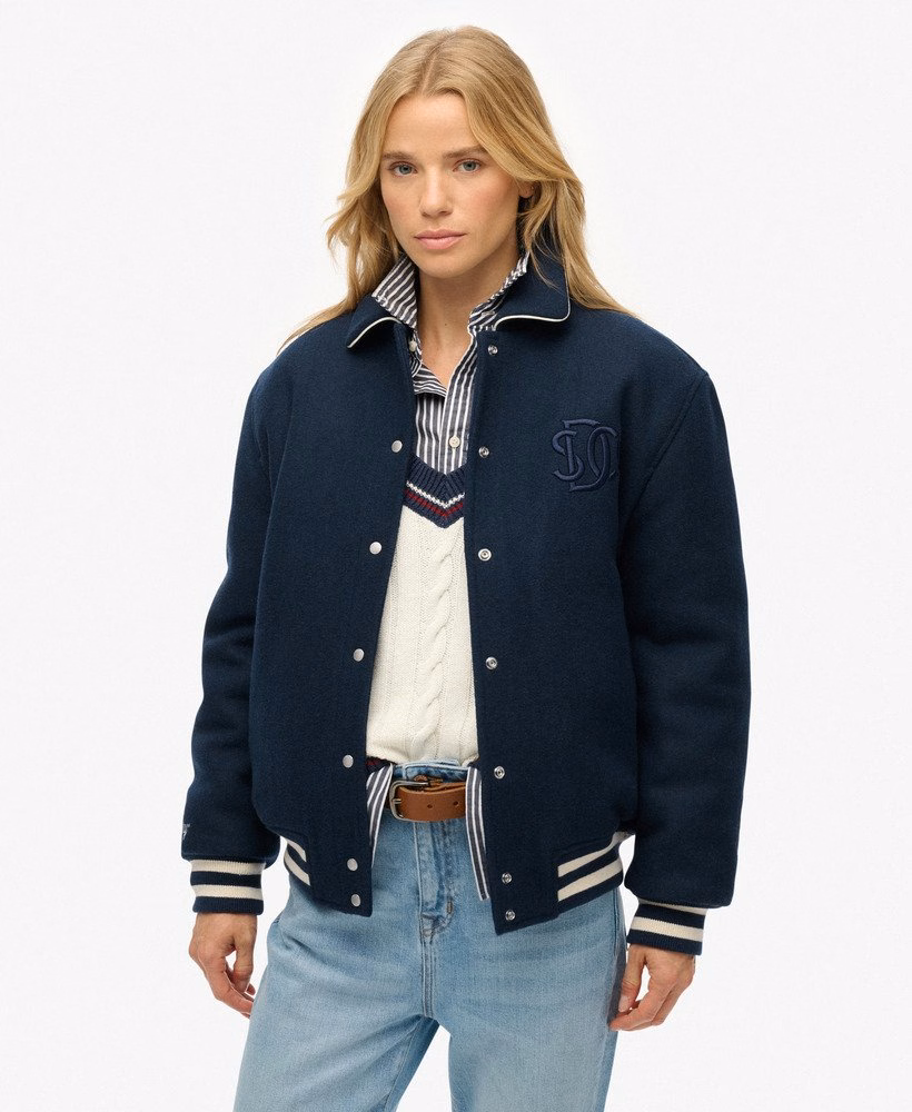 Jaqueta bomber Country Club em lã mista