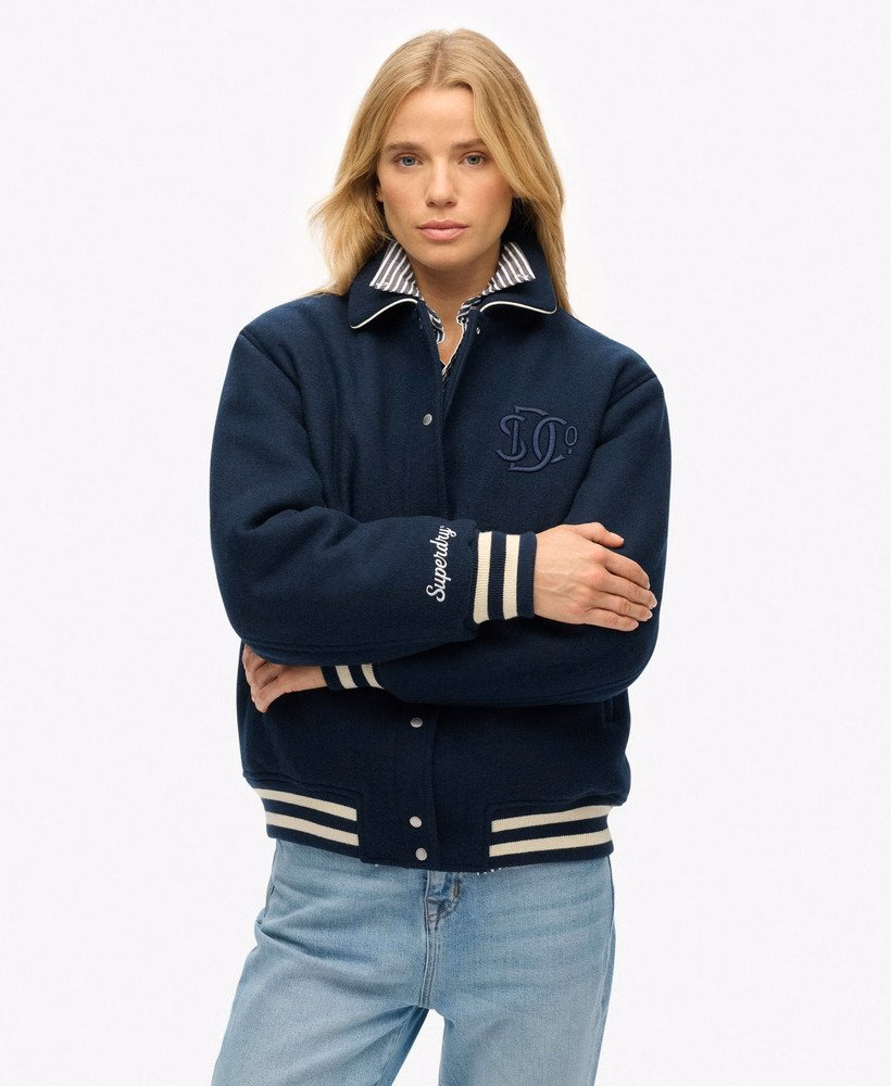 Jaqueta bomber Country Club em lã mista