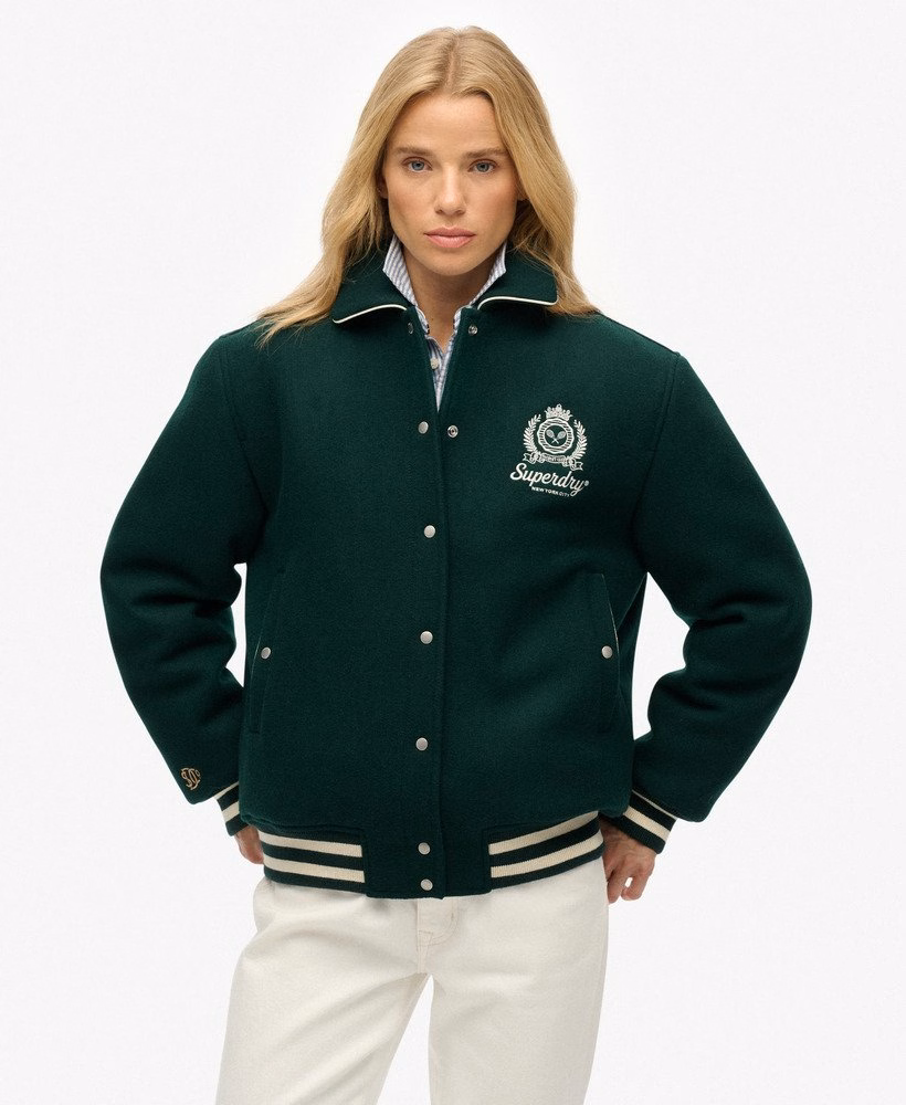 Jaqueta bomber Country Club em lã mista
