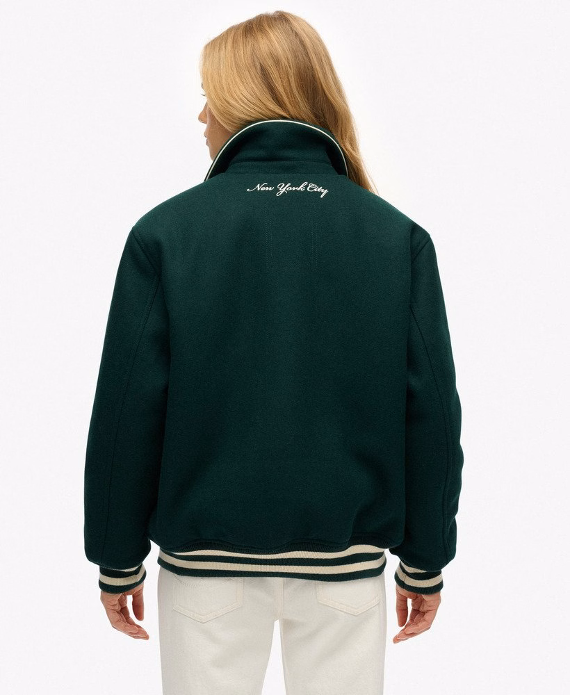 Jaqueta bomber Country Club em lã mista