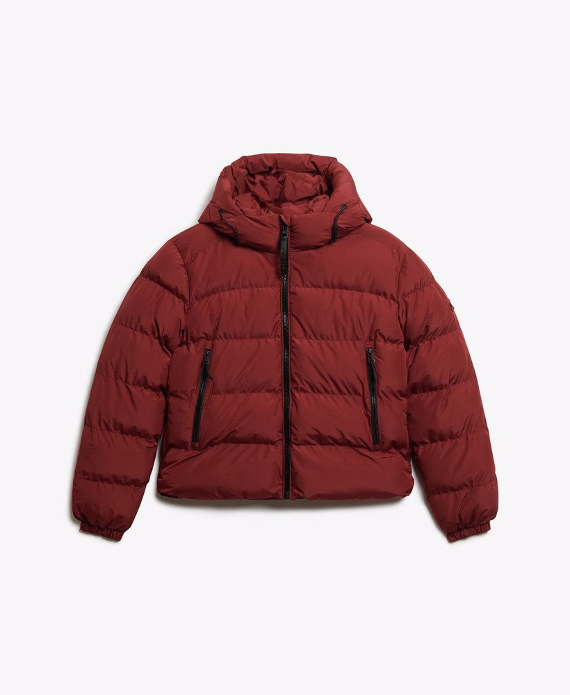 Jaqueta esportiva puffer com capuz