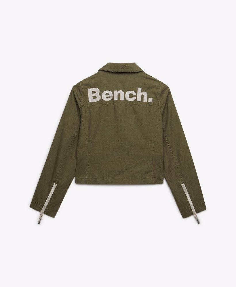 Jaqueta Bench com gola dupla e zíper em tecido ripstop
