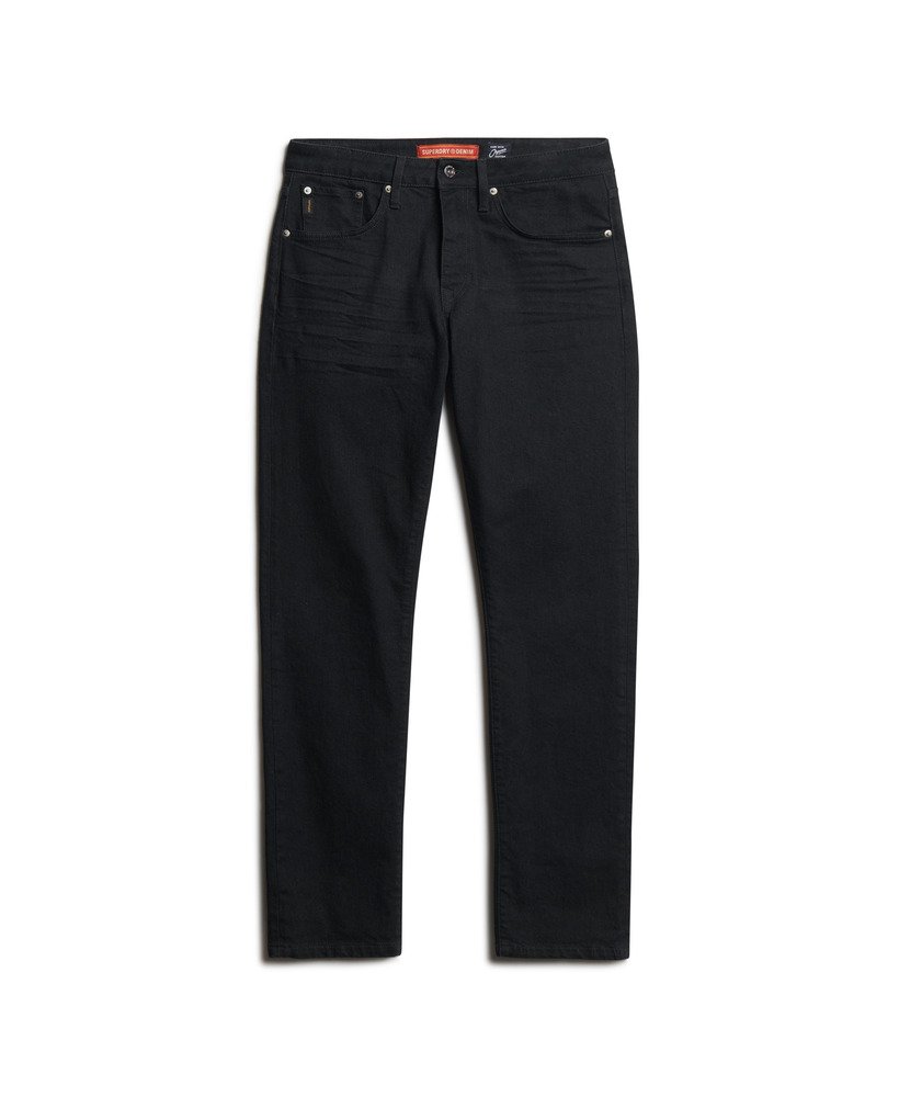 calça jeans vintage slim reta na cor preta lavada venom.