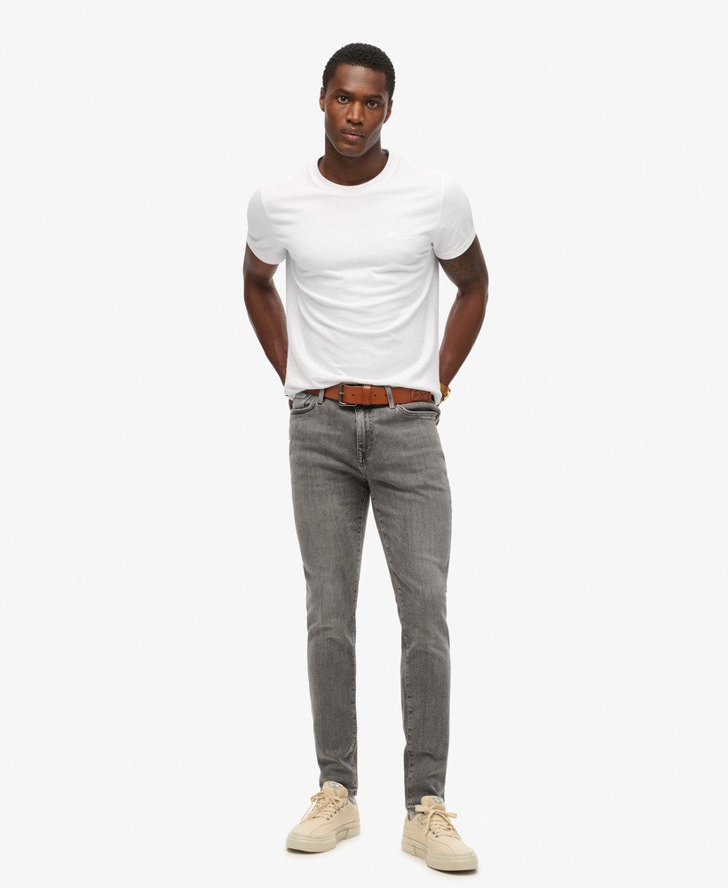 calça jeans skinny vintage na cor cinza usado clinton