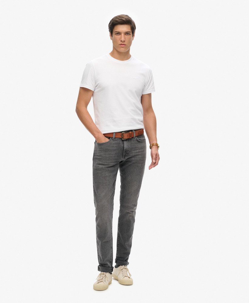 calça jeans vintage slim na cor cinza usado clinton