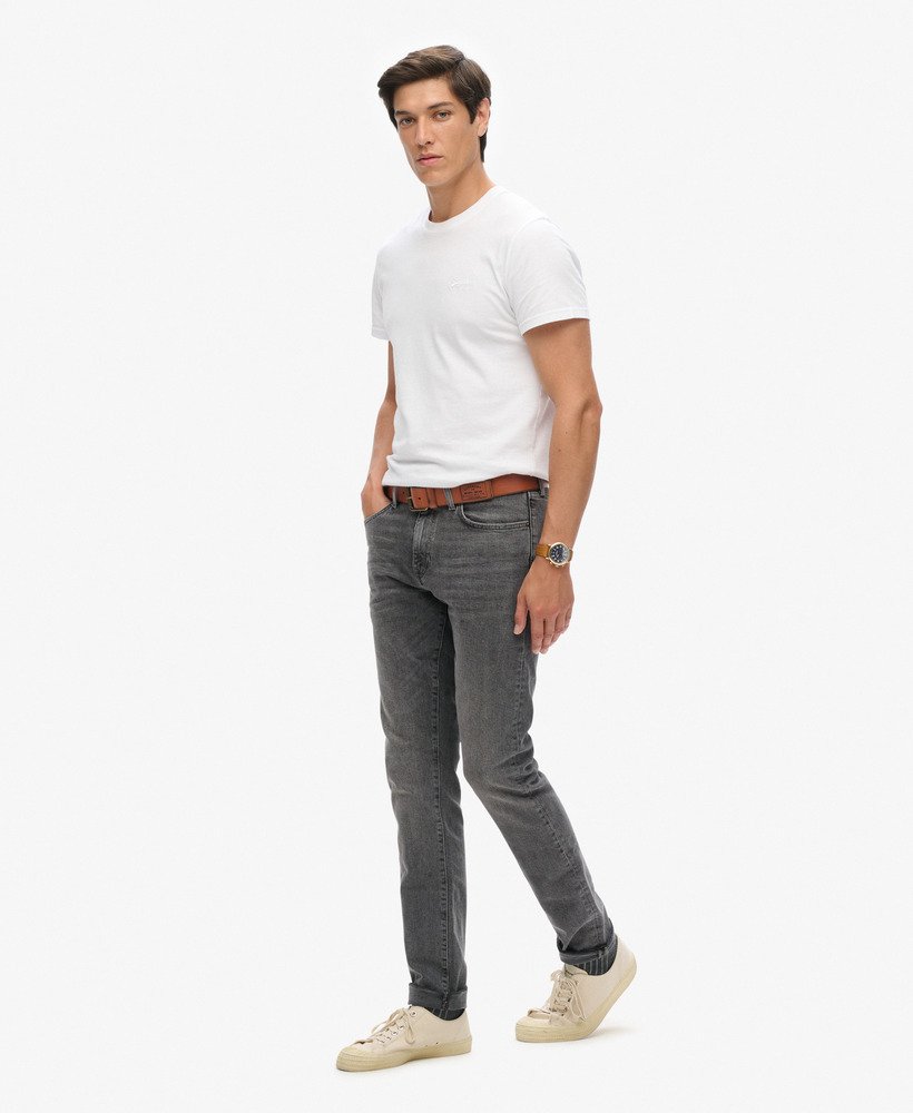 calça jeans vintage slim na cor cinza usado clinton