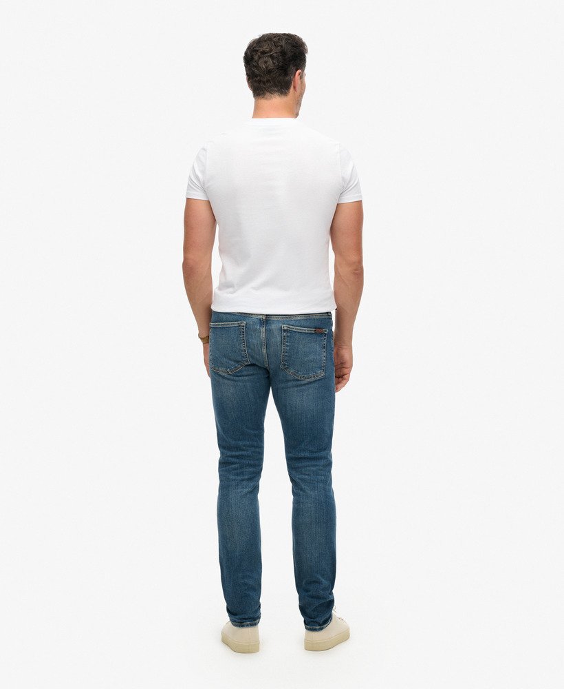 calça jeans vintage slim na cor azul médio mercer