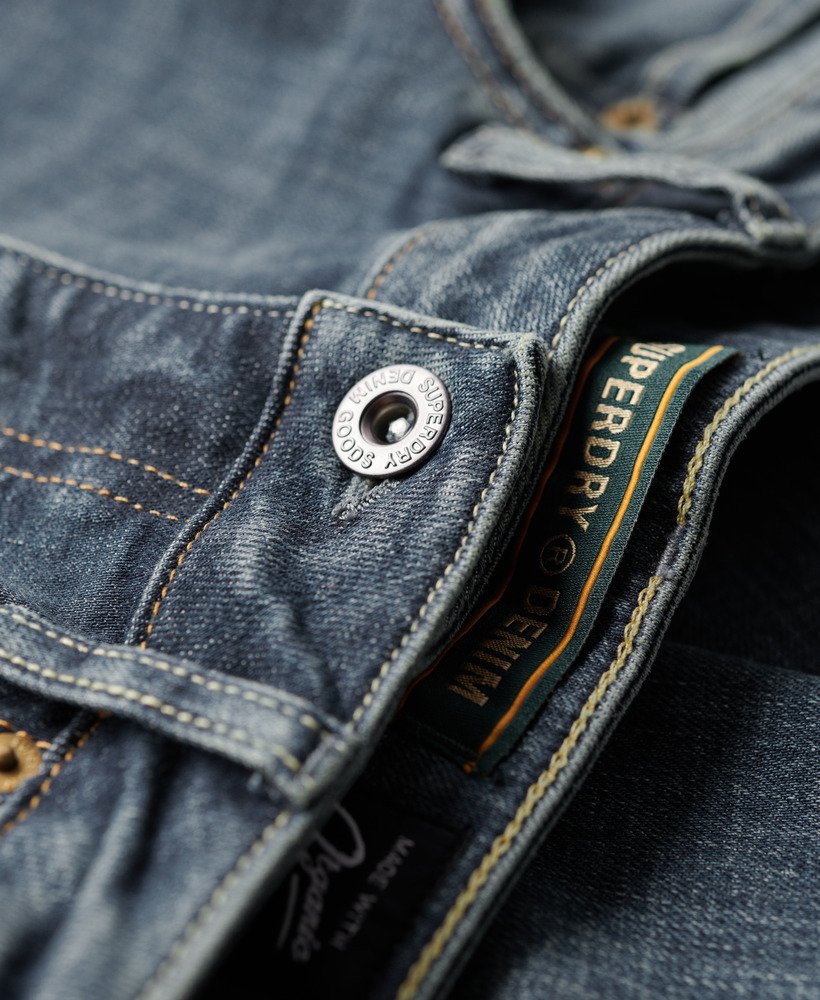 calça jeans vintage slim na cor azul médio mercer