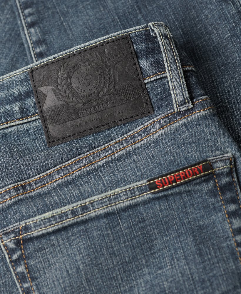 calça jeans vintage slim na cor azul médio mercer