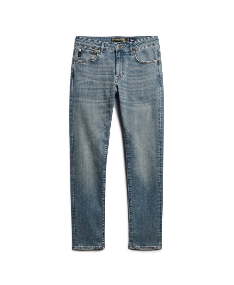calça jeans vintage slim na cor azul claro fulton