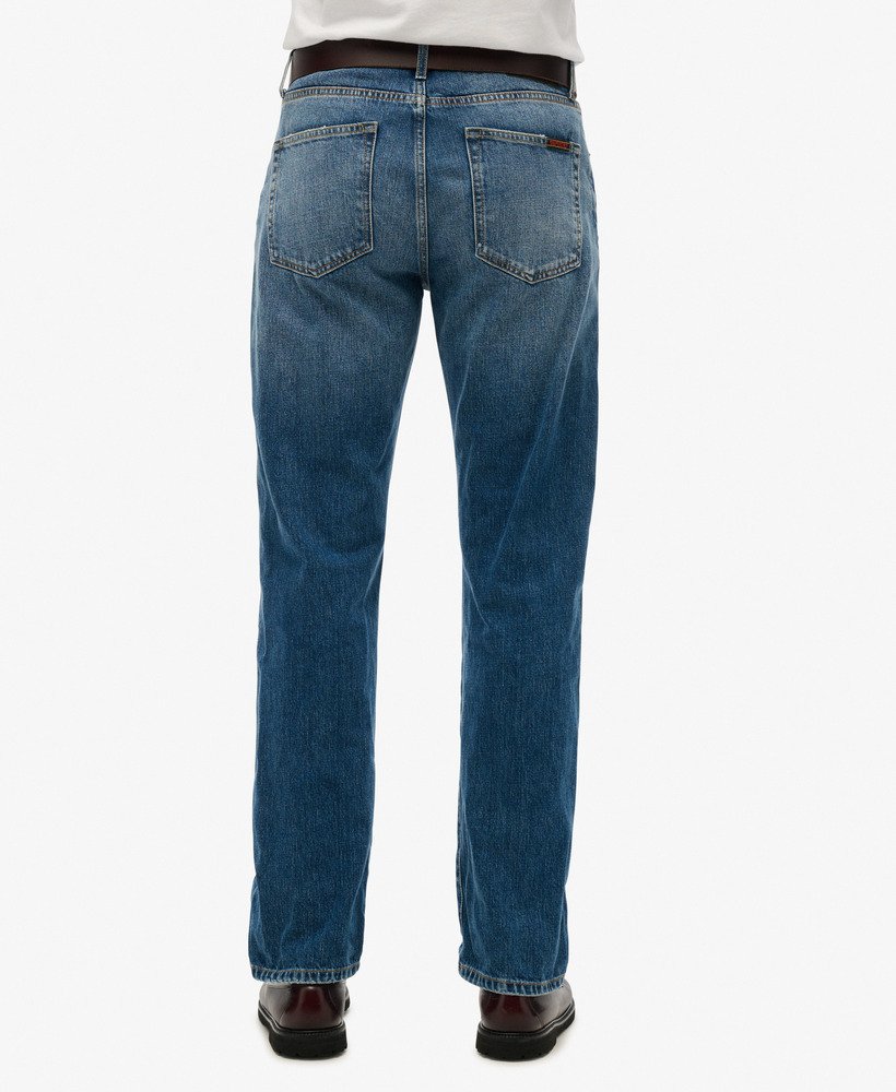 calça jeans reta na cor azul médio dolores