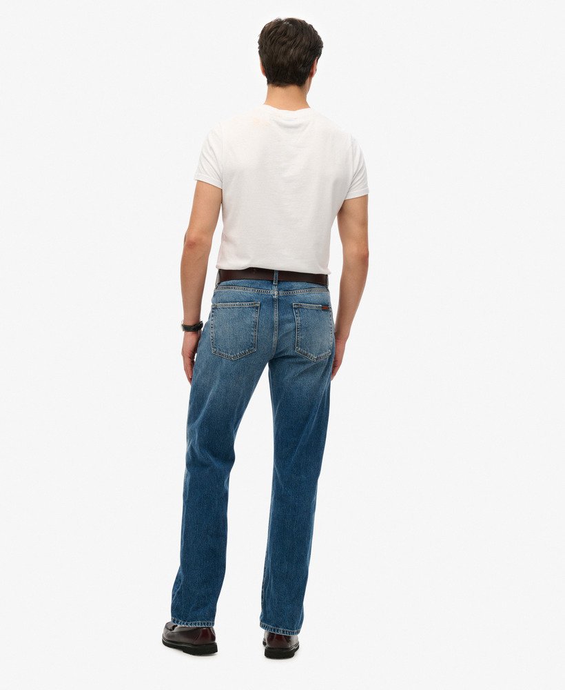 calça jeans reta na cor azul médio dolores