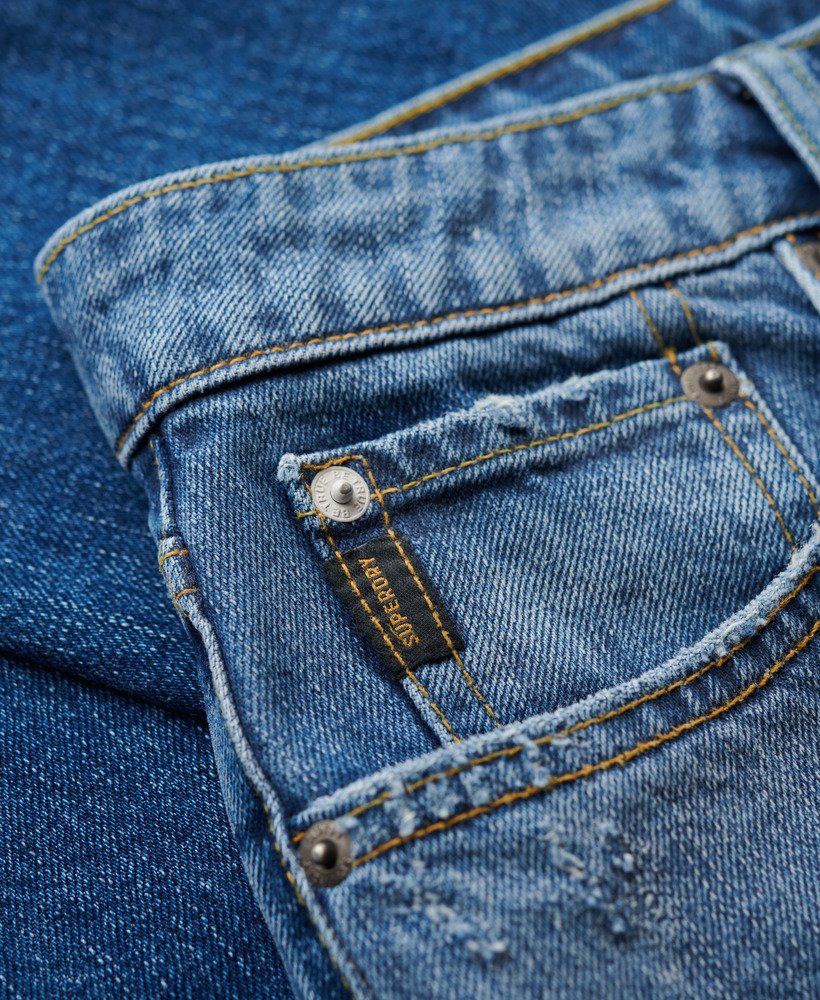 calça jeans reta na cor azul médio dolores