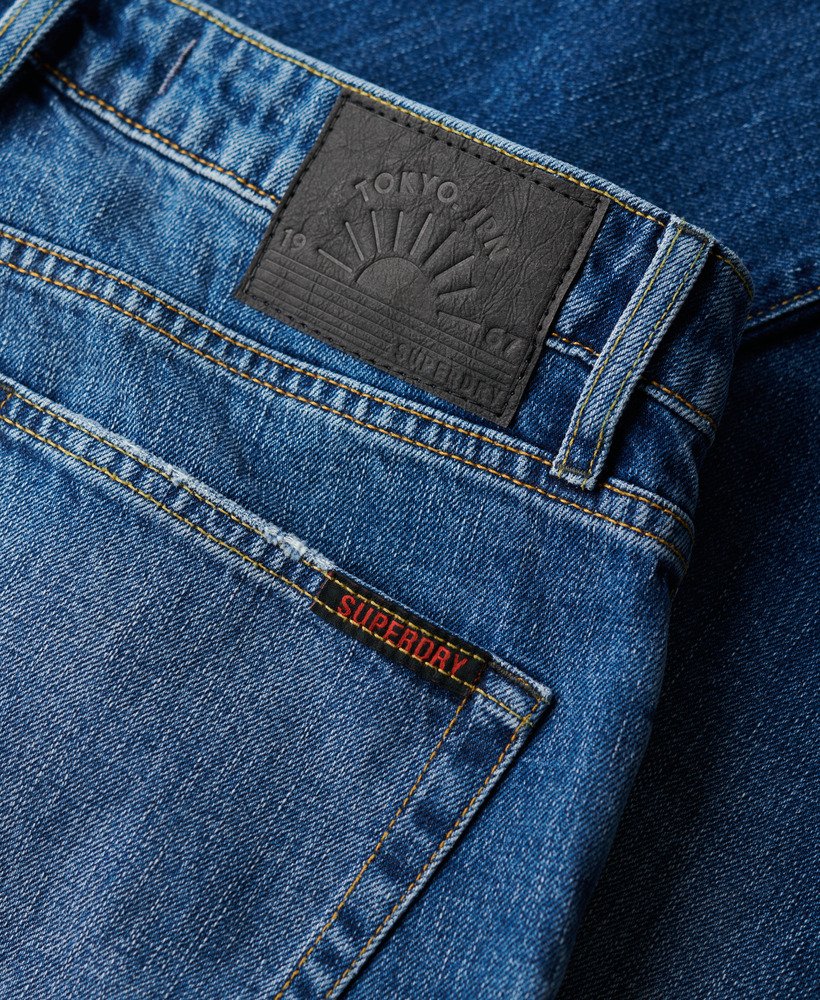 calça jeans reta na cor azul médio dolores