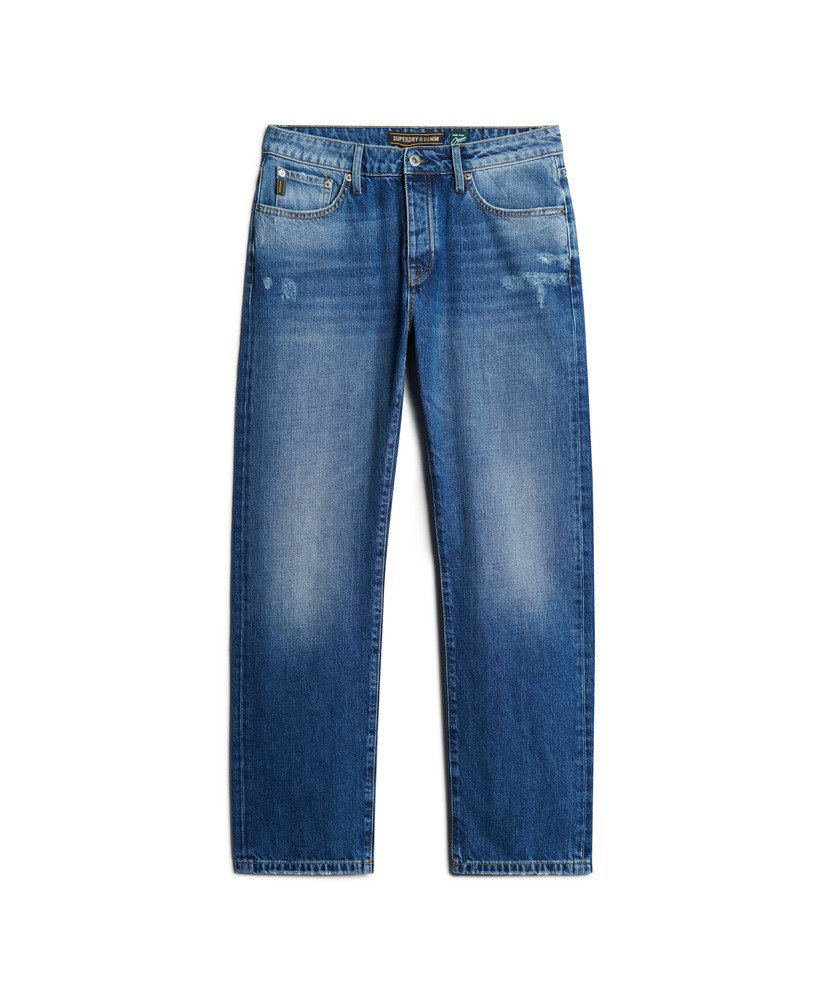calça jeans reta na cor azul médio dolores