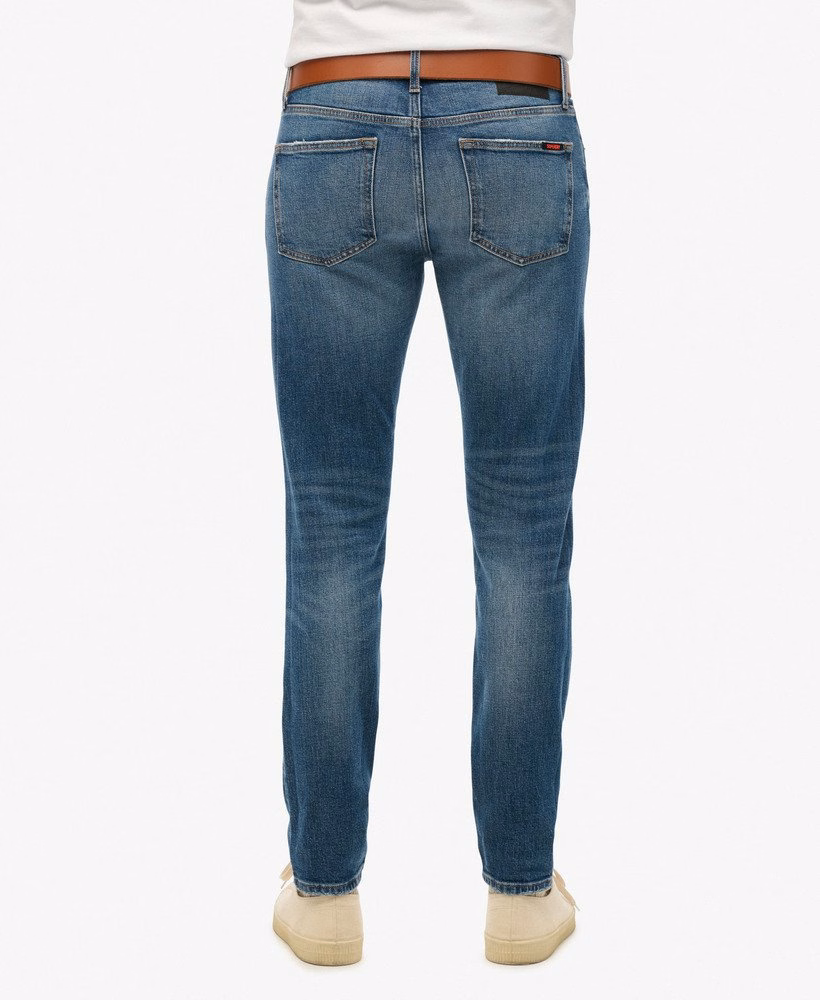 Calça jeans slim vintage de algodão orgânico