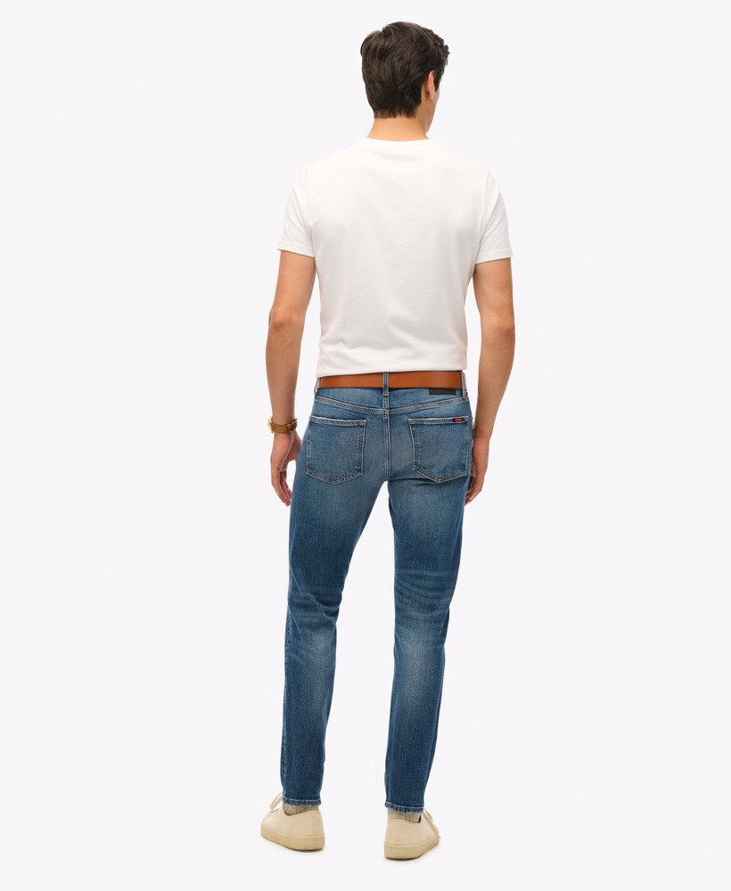 Calça jeans slim vintage de algodão orgânico