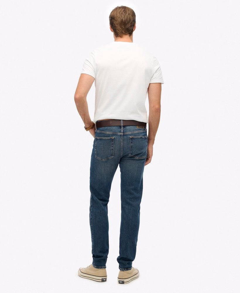 Calça jeans slim vintage de algodão orgânico
