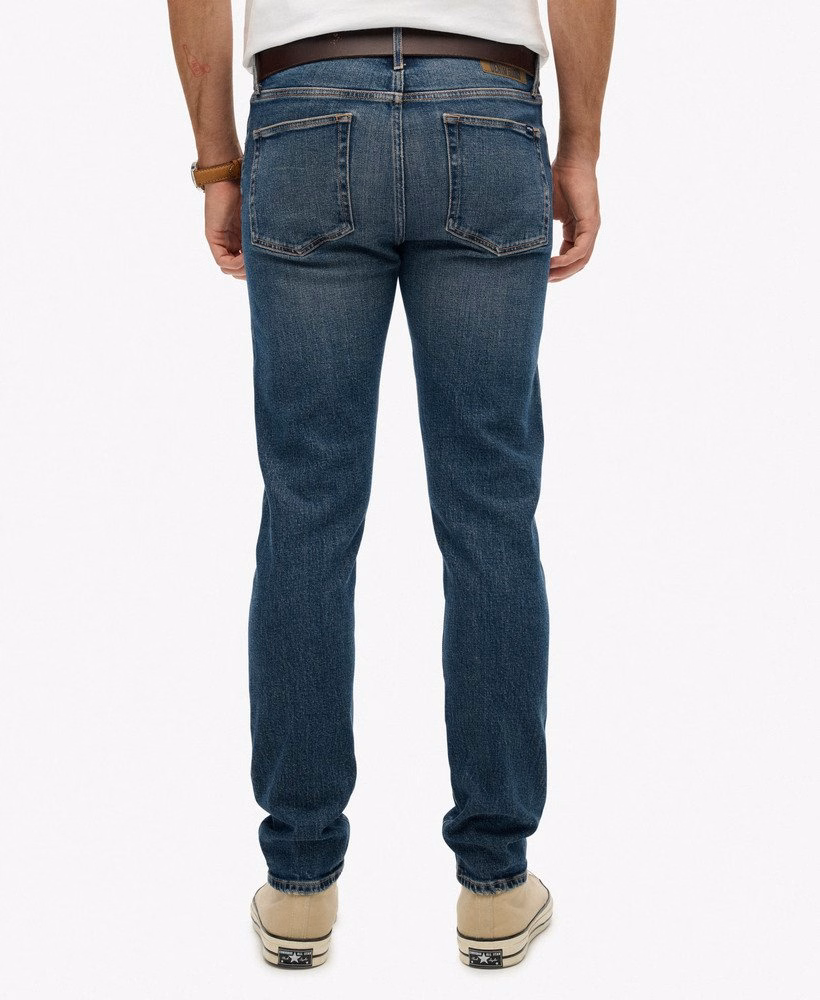 Calça jeans slim vintage de algodão orgânico