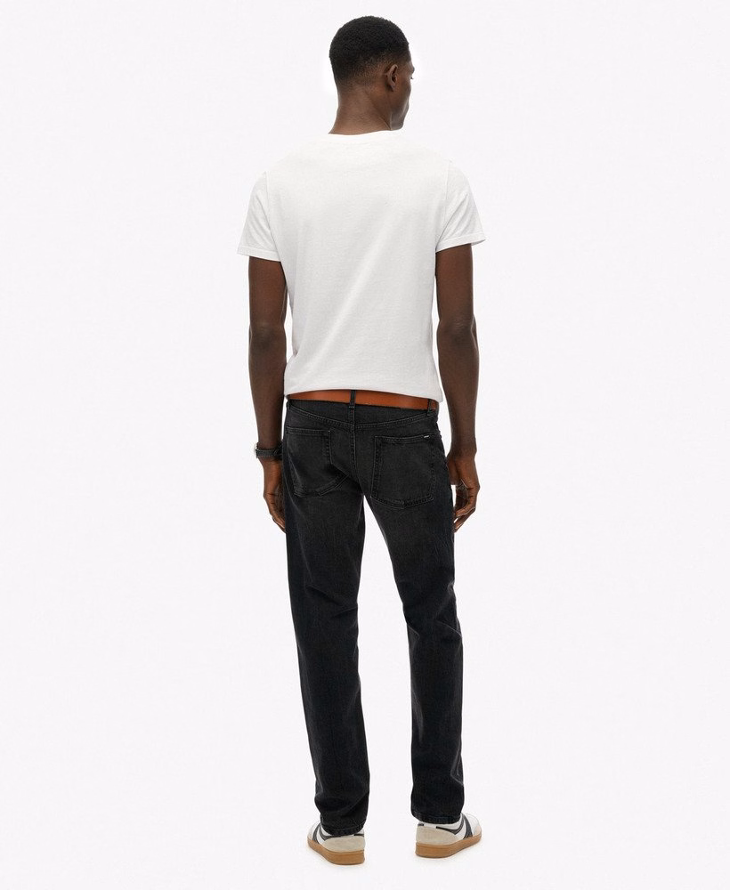 Calça jeans reta slim vintage de algodão orgânico