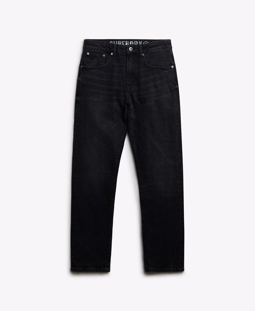 Calça jeans reta slim vintage de algodão orgânico
