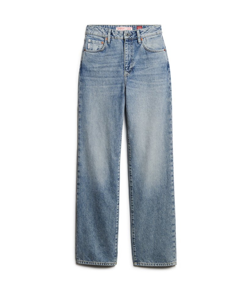 calça jeans de algodão orgânico de perna larga em houston mid vintage