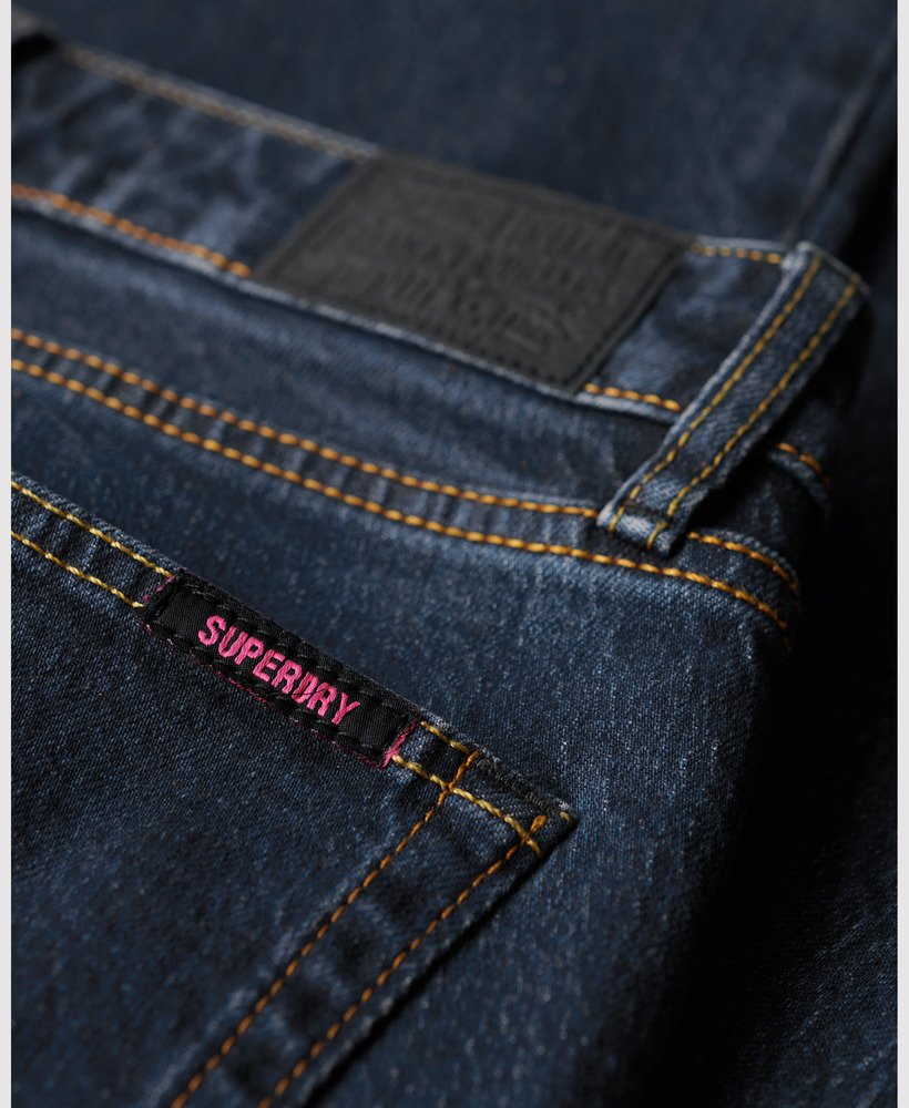 calça jeans vintage de cintura média corte flare slim modelo van dyke mid usada.