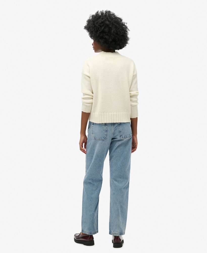 calça jeans reta de cintura média na cor spring vintage custom.