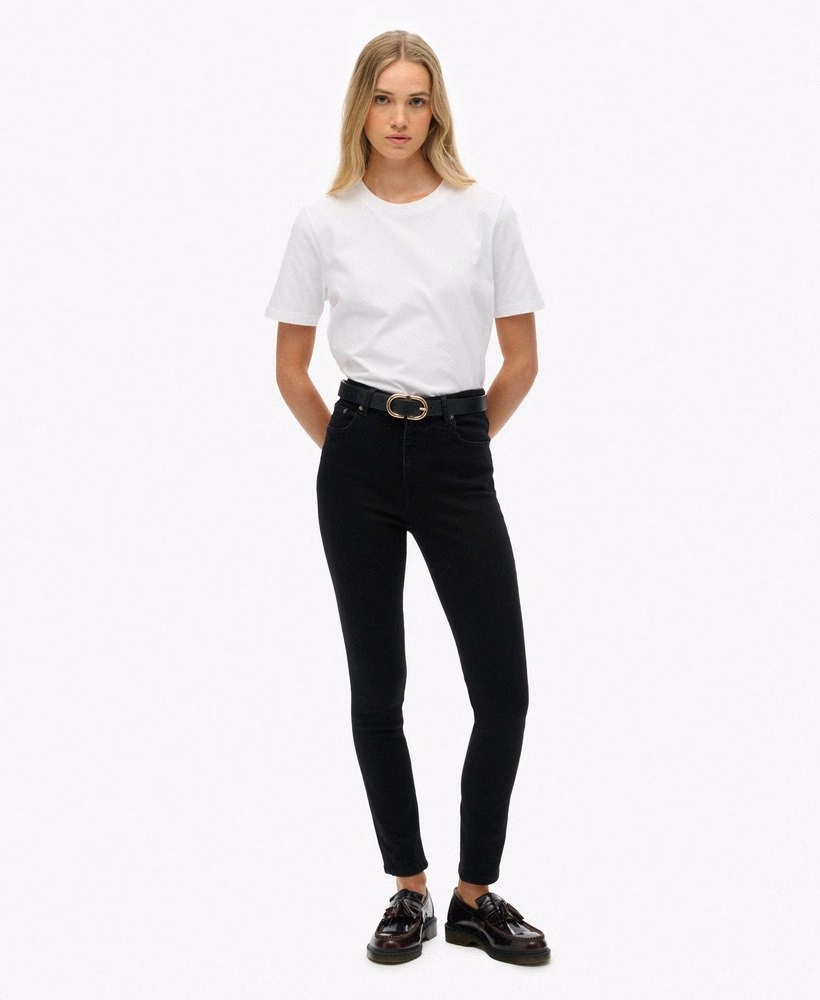 Calça jeans skinny de cintura alta em algodão orgânico