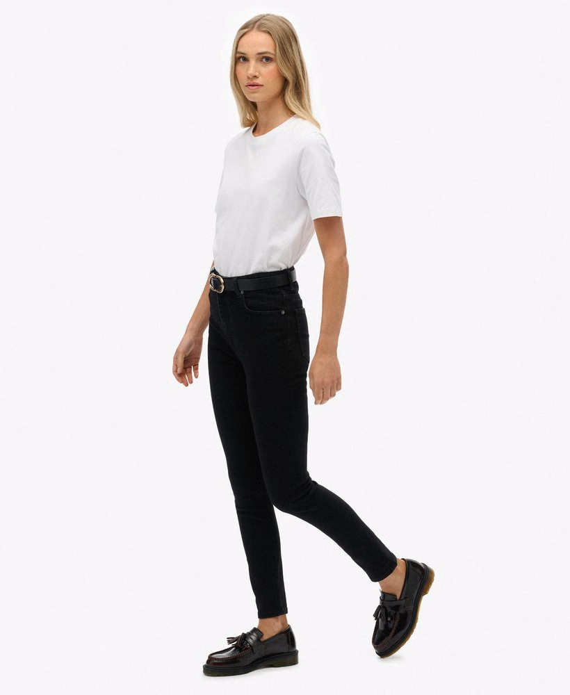 Calça jeans skinny de cintura alta em algodão orgânico