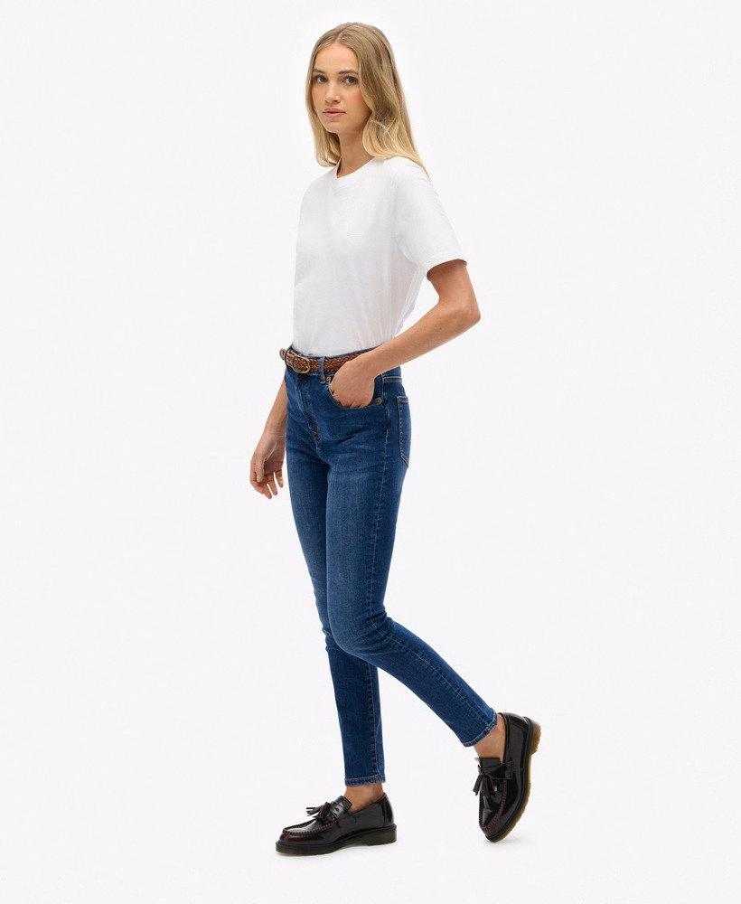 Calça jeans skinny de cintura alta em algodão orgânico