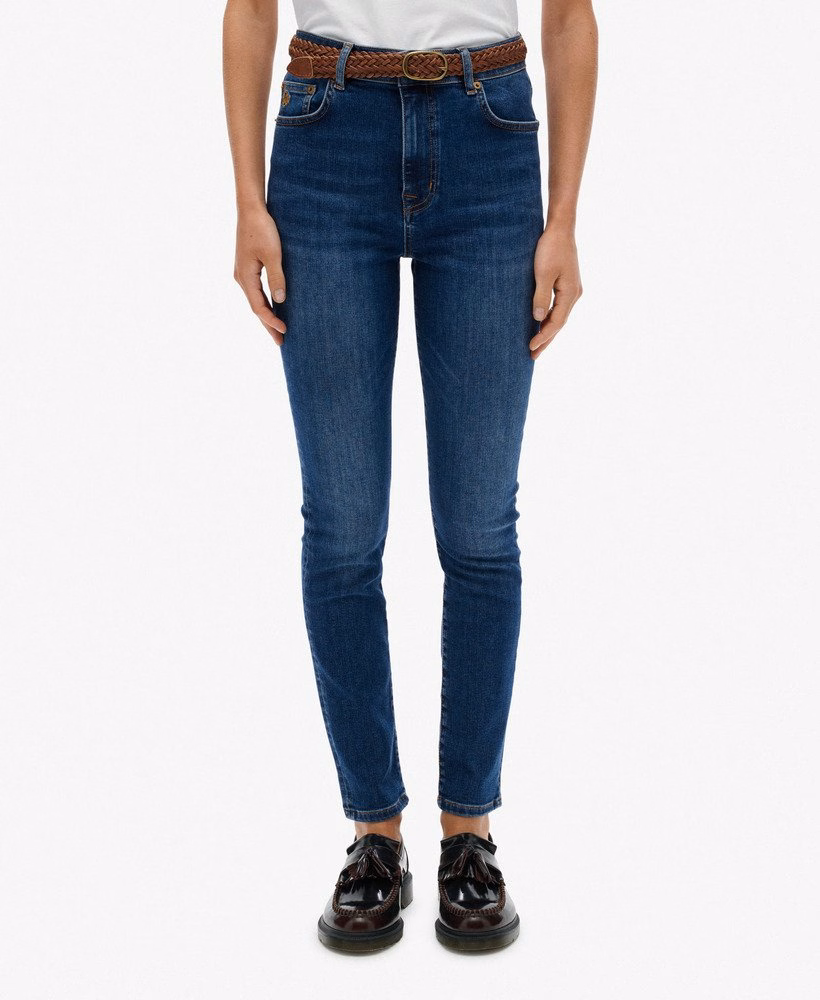 Calça jeans skinny de cintura alta em algodão orgânico