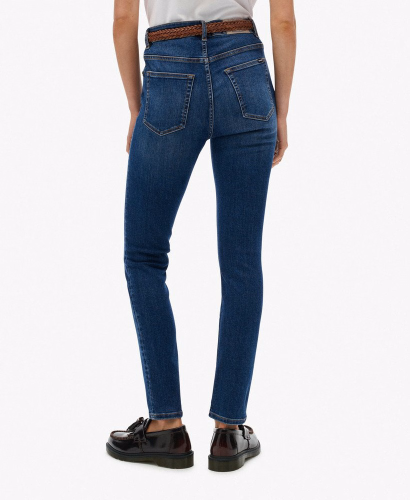 Calça jeans skinny de cintura alta em algodão orgânico