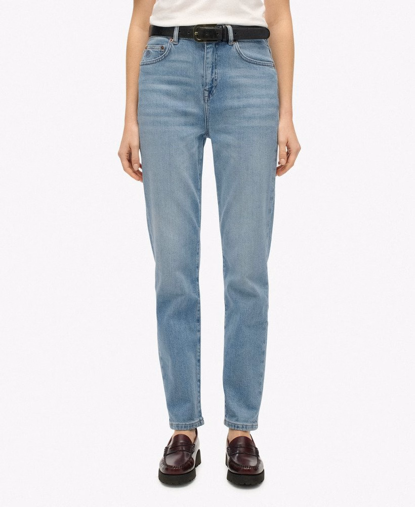 Calça jeans mom de cintura alta em algodão orgânico