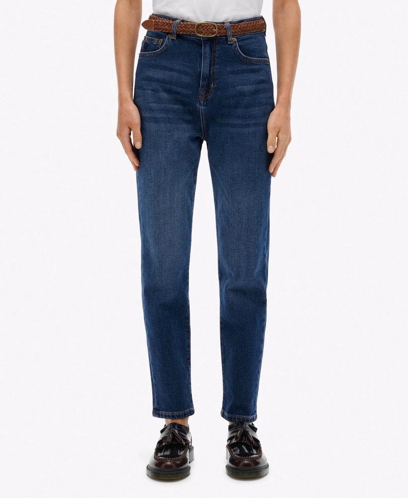 Calça jeans mom de cintura alta em algodão orgânico