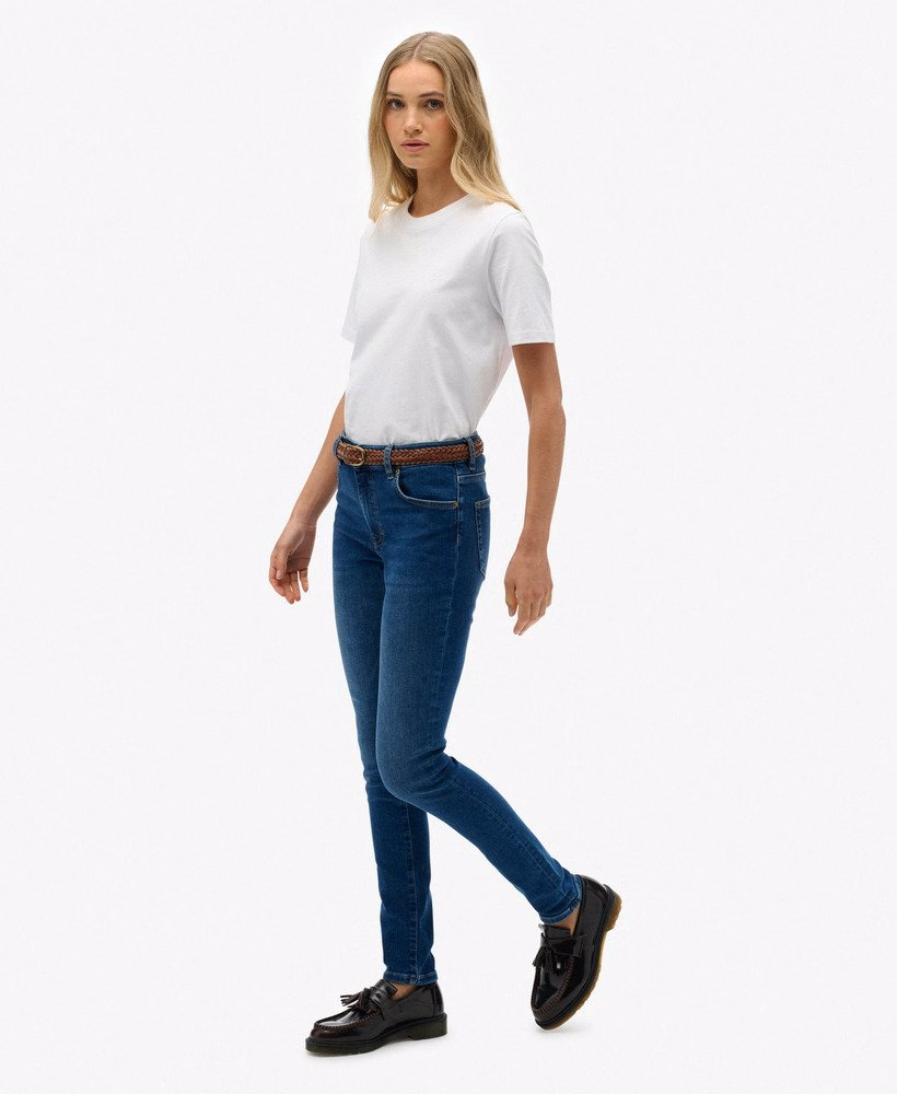 Calça jeans skinny de cintura média em algodão orgânico