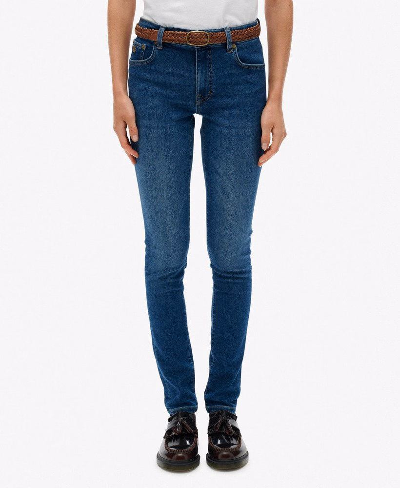 Calça jeans skinny de cintura média em algodão orgânico