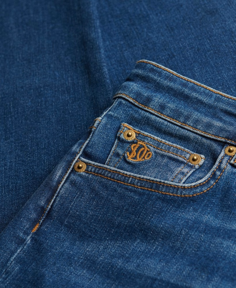 Calça jeans skinny de cintura média em algodão orgânico